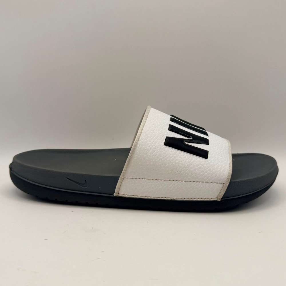 Nike Offcourt Slides Black White Big Logo Sandals Men's Size 8 BQ4639-001